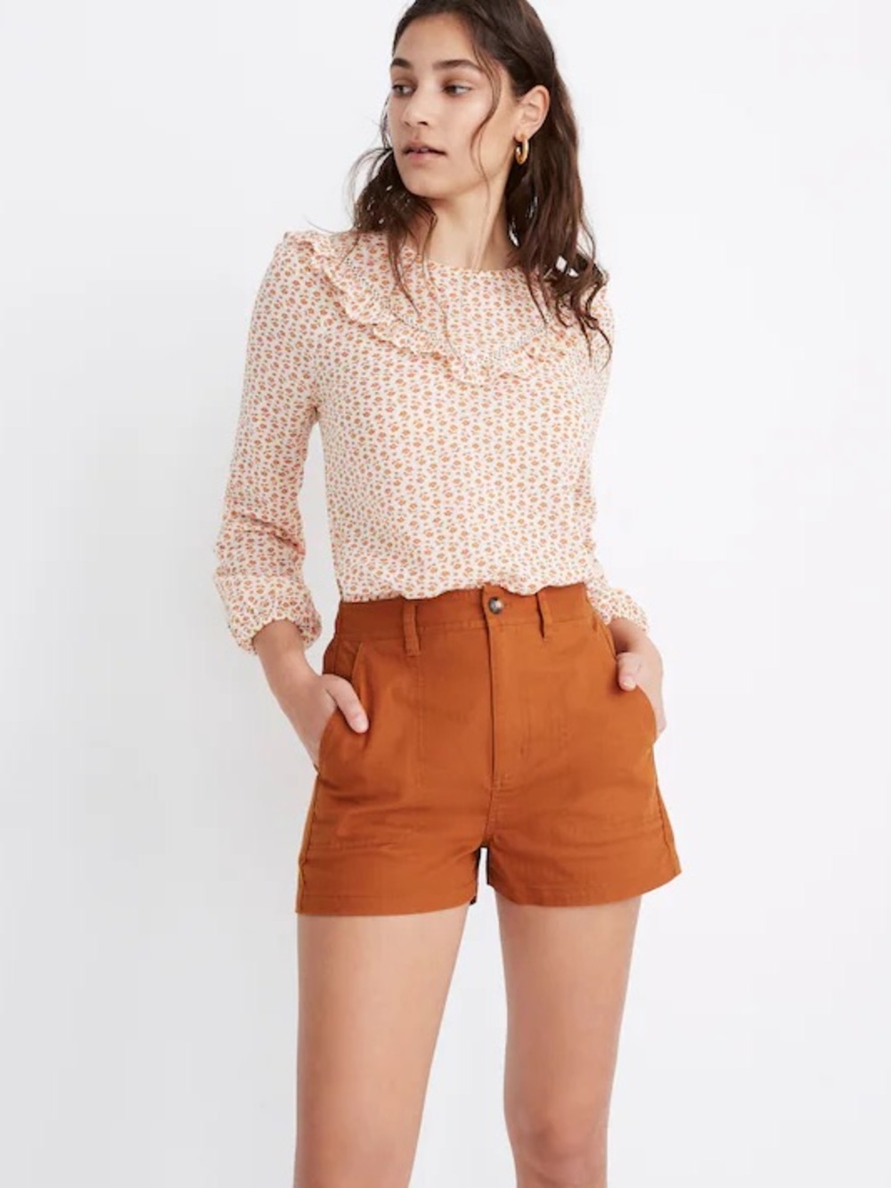 Madewell Camp Shorts in Burnt Sienna